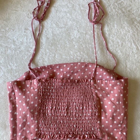 Zara pink polka dot crop top - Picture 8 of 9
